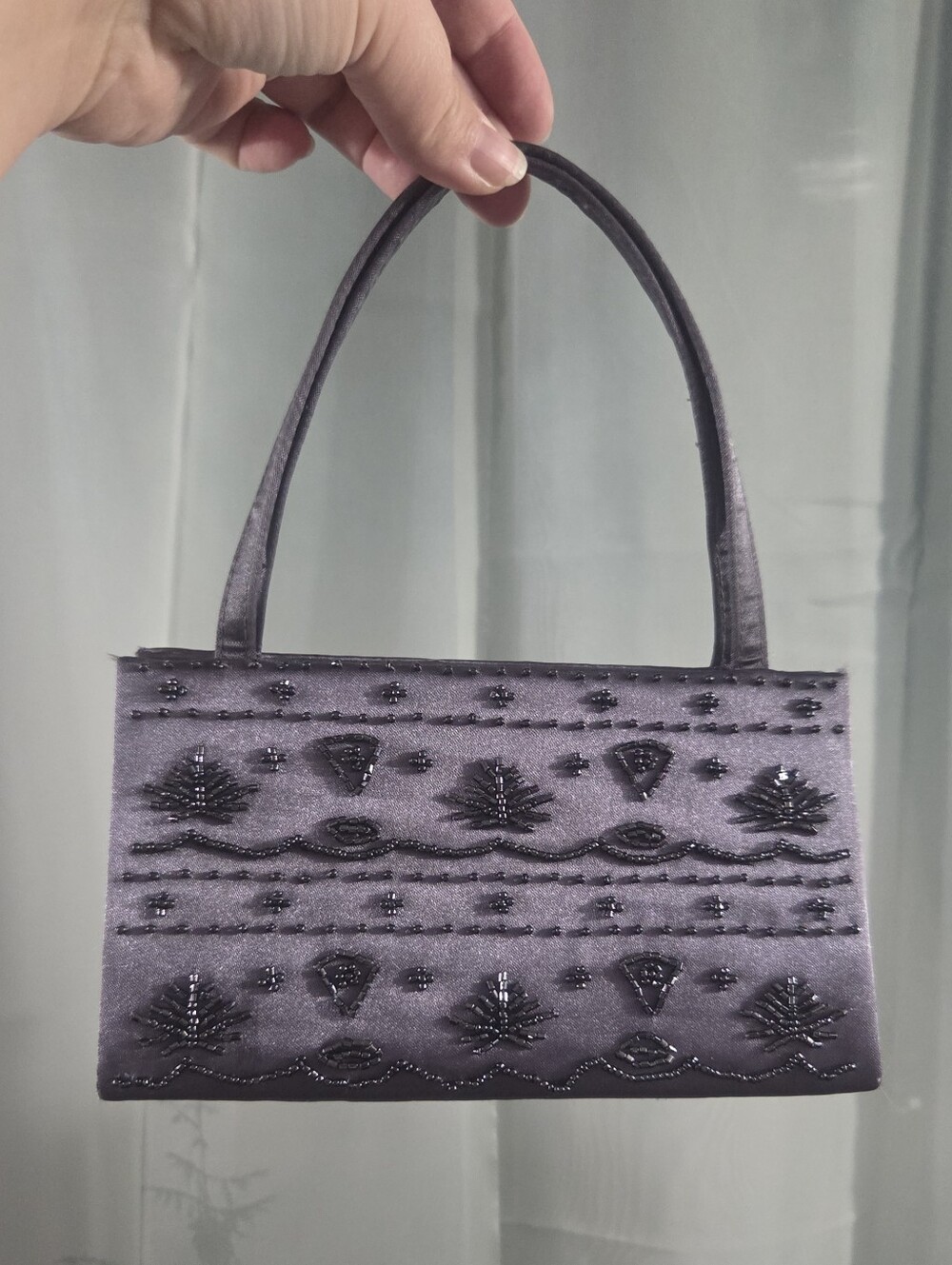 Lilac Beaded Small Handbag